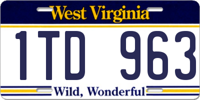 WV license plate 1TD963