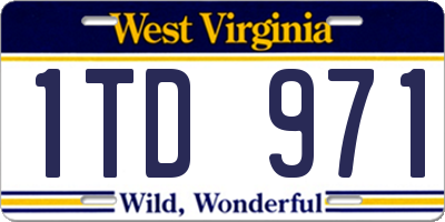 WV license plate 1TD971