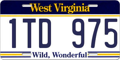 WV license plate 1TD975