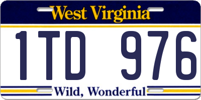 WV license plate 1TD976