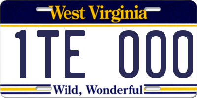 WV license plate 1TE000