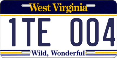 WV license plate 1TE004