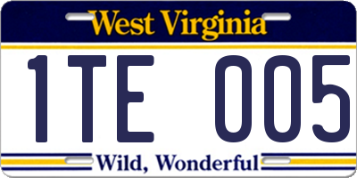 WV license plate 1TE005