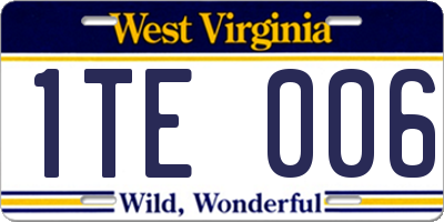 WV license plate 1TE006