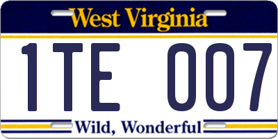 WV license plate 1TE007