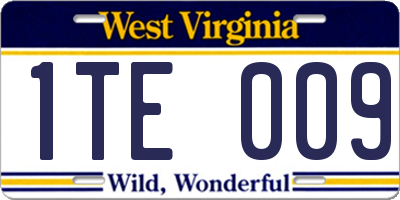 WV license plate 1TE009