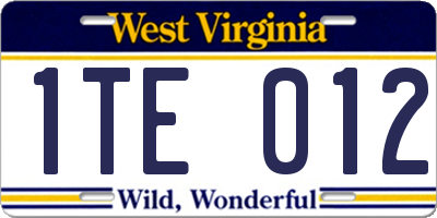 WV license plate 1TE012