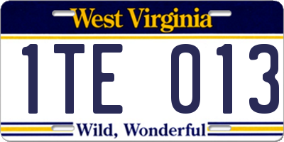 WV license plate 1TE013
