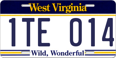 WV license plate 1TE014