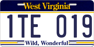 WV license plate 1TE019