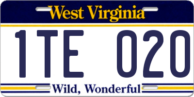 WV license plate 1TE020
