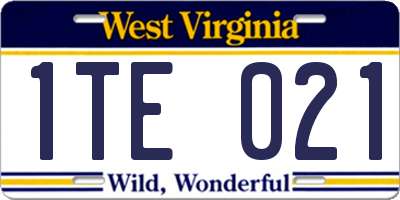 WV license plate 1TE021