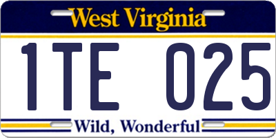 WV license plate 1TE025