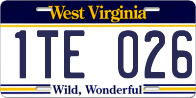 WV license plate 1TE026