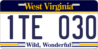 WV license plate 1TE030