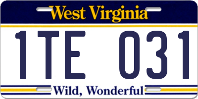 WV license plate 1TE031