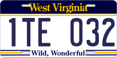 WV license plate 1TE032