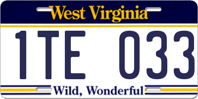 WV license plate 1TE033