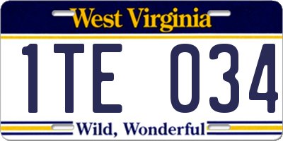 WV license plate 1TE034