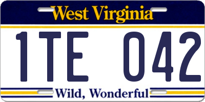 WV license plate 1TE042
