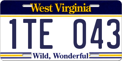WV license plate 1TE043