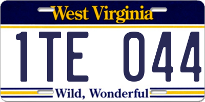 WV license plate 1TE044