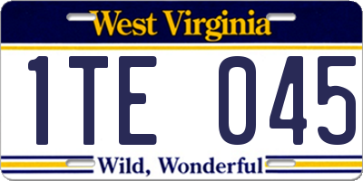 WV license plate 1TE045