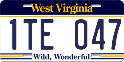 WV license plate 1TE047