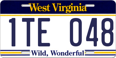 WV license plate 1TE048