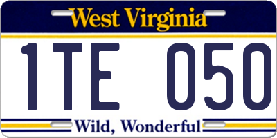 WV license plate 1TE050