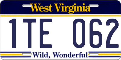 WV license plate 1TE062