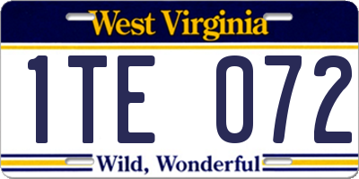 WV license plate 1TE072