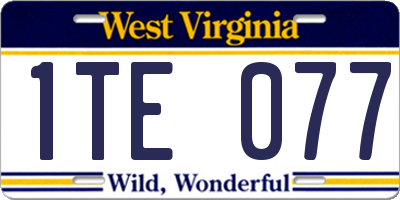 WV license plate 1TE077