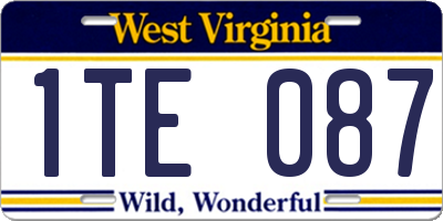 WV license plate 1TE087