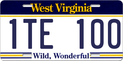 WV license plate 1TE100