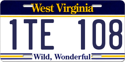 WV license plate 1TE108
