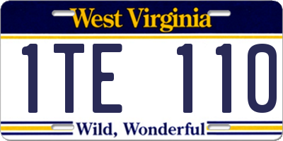WV license plate 1TE110