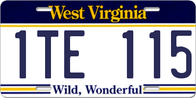 WV license plate 1TE115