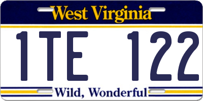 WV license plate 1TE122