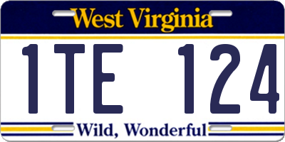 WV license plate 1TE124