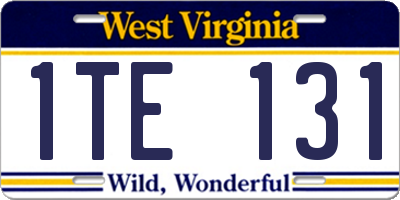 WV license plate 1TE131
