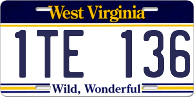 WV license plate 1TE136
