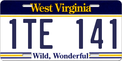 WV license plate 1TE141