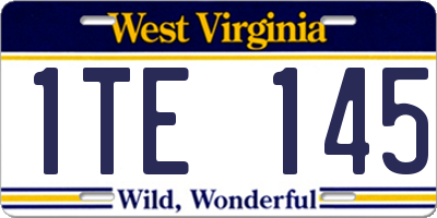 WV license plate 1TE145