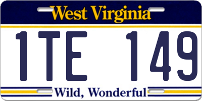 WV license plate 1TE149