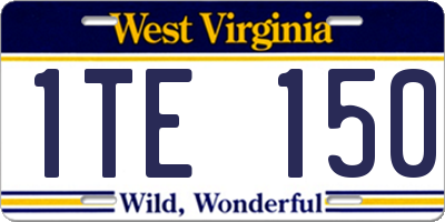 WV license plate 1TE150