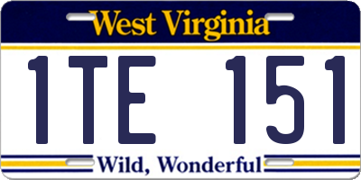 WV license plate 1TE151
