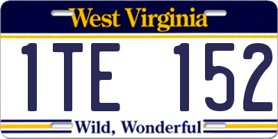 WV license plate 1TE152