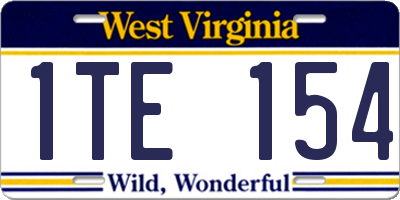 WV license plate 1TE154