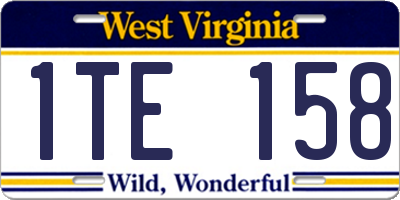 WV license plate 1TE158
